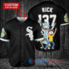 Chicago White Sox x Rick and Morty with Trophy Custom Baseball Jersey Black