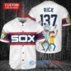 Chicago White Sox x Rick and Morty with Trophy Custom Baseball Jersey White Stripe