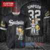 Chicago White Sox x The Simpsons Bart Simpson, Homer Simpson, Lisa Simpson with Trophy Custom Baseball Jersey Black City Connect