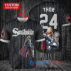 Chicago White Sox x Thor Marvel with Trophy Custom Baseball Jersey Black City Connect