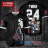 Chicago White Sox x Thor Marvel with Trophy Custom Baseball Jersey Black