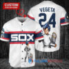 Chicago White Sox x Vegeta Super Saiyan Dragon Ball Z with Trophy Custom Baseball Jersey White Stripe