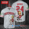 Cincinnati Reds x Baby Groot Marvel Guardians Of The Galaxy with Trophy Custom Baseball Jersey Gray