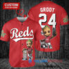 Cincinnati Reds x Baby Groot Marvel Guardians Of The Galaxy with Trophy Custom Baseball Jersey Red