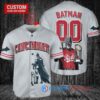 Cincinnati Reds x DC Comics Batman The Dark Knight with Trophy Custom Baseball Jersey Gray