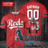 Cincinnati Reds x DC Comics Batman The Dark Knight with Trophy Custom Baseball Jersey Red