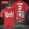 Cincinnati Reds x Dr Seuss with World Series Trophy Custom Baseball Jersey Red