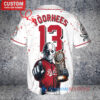 Cincinnati Reds x Friday the 13th Jason Voorhees Halloween with World Series Trophy Custom Baseball Jersey White