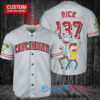 Cincinnati Reds x Rick and Morty with Trophy Custom Baseball Jersey Gray
