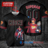 Cincinnati Reds x Superman DC Comics with Trophy Custom Baseball Jersey Black 2023 City Connect