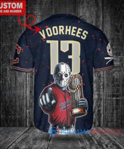 Cleveland Guardians Jason Voorhees Halloween Baseball Jersey - Navy City Connect