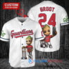 Cleveland Guardians x Baby Groot Marvel Guardians Of The Galaxy with Trophy Custom Baseball Jersey White