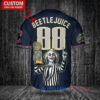 Cleveland Guardians x Beetlejuice Halloween with World Series Trophy Custom Baseball Jersey Navy City Connect