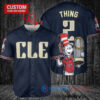 Cleveland Guardians x Dr Seuss with World Series Trophy Custom Baseball Jersey Navy City Connect