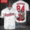 Cleveland Guardians x Freddy Krueger A Nightmare on Elm Street Halloween with World Series Trophy Custom Baseball Jersey White