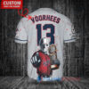Cleveland Guardians x Friday the 13th Jason Voorhees Halloween with World Series Trophy Custom Baseball Jersey Gray