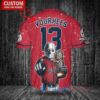 Cleveland Guardians x Friday the 13th Jason Voorhees Halloween with World Series Trophy Custom Baseball Jersey Red