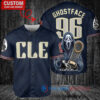 Cleveland Guardians x Ghostface Scream Halloween Halloween with World Series Trophy Custom Baseball Jersey Navy City Connect