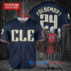 Cleveland Guardians x Lord Voldemort Harry Potter with Trophy Custom Baseball Jersey Navy City Connect