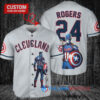 Cleveland Guardians x Marvel Captain America Steve Rogers with Trophy Custom Baseball Jersey Gray