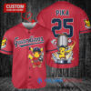 Cleveland Guardians x Pikachu Pokemon with Trophy Custom Baseball Jersey Red