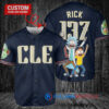 Cleveland Guardians x Rick and Morty with Trophy Custom Baseball Jersey Navy City Connect