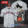 Cleveland Guardians x Son Goku Kakarot Super Saiyan Dragon Ball Z with Trophy Baseball Jersey Gray