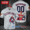 Cleveland Guardians x Superman DC Comics with Trophy Custom Baseball Jersey Gray