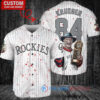 Colorado Rockies Freddy Krueger Halloween World Series Trophy Baseball Jersey White