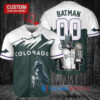 Colorado Rockies x DC Comics Batman The Dark Knight with Trophy Custom Baseball Jersey Green