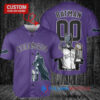 Colorado Rockies x DC Comics Batman The Dark Knight with Trophy Custom Baseball Jersey Purple