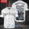 Colorado Rockies x Ghostface Scream Halloween Halloween with World Series Trophy Custom Baseball Jersey White