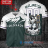 Colorado Rockies x Jack Skellington and Sally The Nightmare Before Christmas with World Series Trophy Custom Baseball Jersey Green