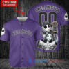 Colorado Rockies x Jack Skellington and Sally The Nightmare Before Christmas with World Series Trophy Custom Baseball Jersey Purple