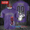 Colorado Rockies x Joker DC Comics with Trophy Custom Baseball Jersey Purple