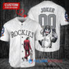 Colorado Rockies x Joker DC Comics with Trophy Custom Baseball Jersey White