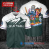 Colorado Rockies x Lilo & Stitch with Trophy Baseball Jersey Green