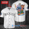 Colorado Rockies x Lilo & Stitch with Trophy Baseball Jersey White