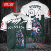 Colorado Rockies x Marvel Captain America Steve Rogers with Trophy Custom Baseball Jersey Green