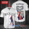 Colorado Rockies x Marvel Spiderman with Trophy Custom Baseball Jersey White