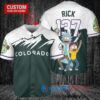 Colorado Rockies x Rick and Morty with Trophy Custom Baseball Jersey Green