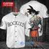 Colorado Rockies x Son Goku Kakarot Super Saiyan Dragon Ball Z with Trophy Baseball Jersey White