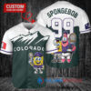 Colorado Rockies x SpongeBob SquarePants with Trophy Custom Baseball Jersey Green
