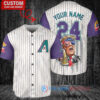 Dbacks Limited Edition World Series Trophy Baseball Jersey Cream-Purple