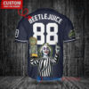 Detroit Tigers Beetlejuice Halloween World Series Trophy Baseball Jersey Navy