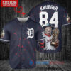Detroit Tigers Freddy Krueger Halloween World Series Trophy Baseball Jersey Navy