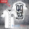Detroit Tigers Jack Skellington Sally World Series Trophy Baseball Jersey White
