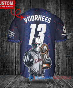 Detroit Tigers Jason Voorhees Halloween World Series Trophy Baseball Jersey - Navy