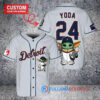 Detroit Tigers x Baby Yoda Star Wars The Mandalorian with Trophy Custom Baseball Jersey Gray