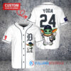 Detroit Tigers x Baby Yoda Star Wars The Mandalorian with Trophy Custom Baseball Jersey White